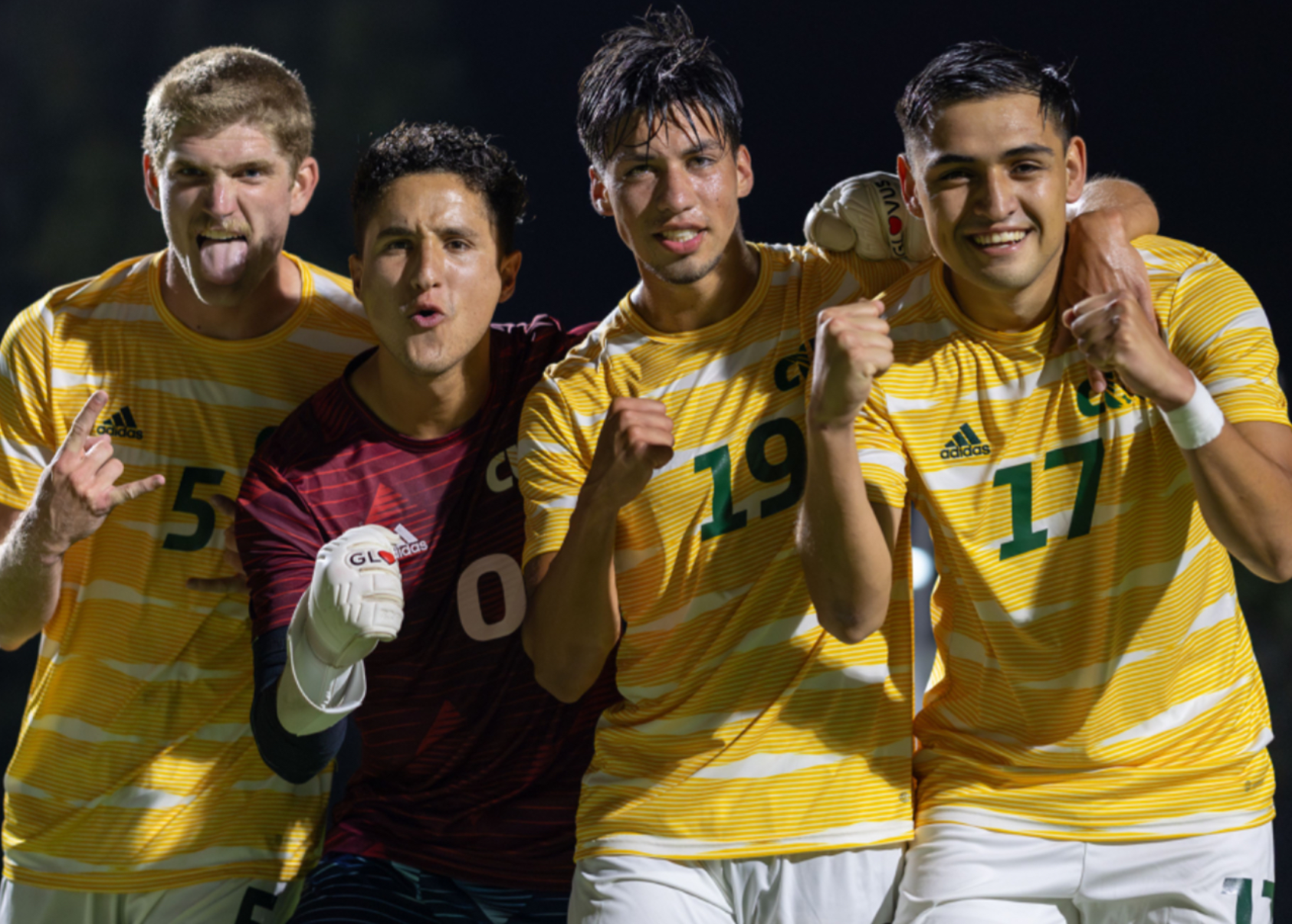 Wyatt Burris, Andre Flores, Carlos Moate, Sergio Guti- errezTeam celebrating goal